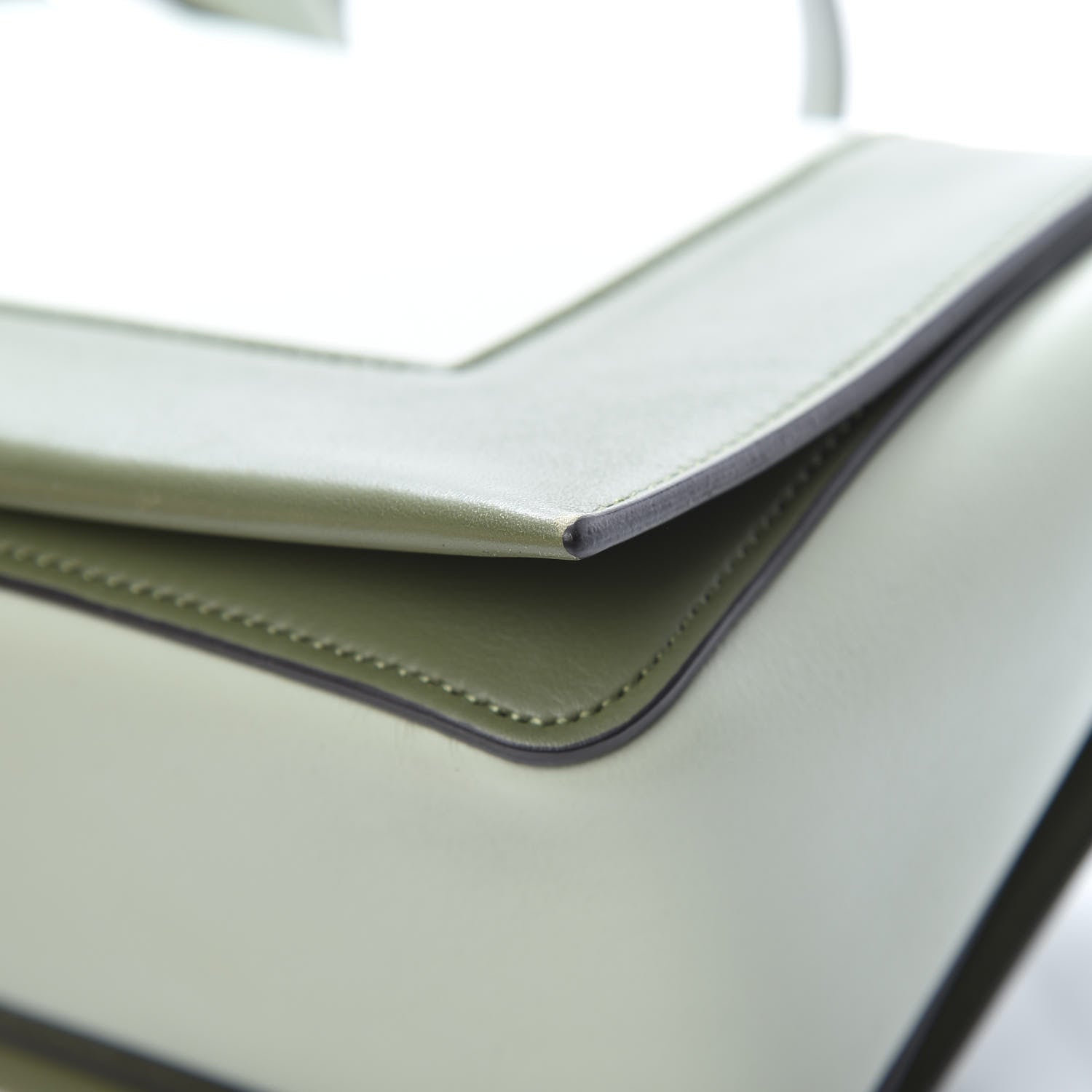 Celine Shiny Smooth Calfskin Medium Frame Shoulder Bag Olive Pastel Green 12 of 16