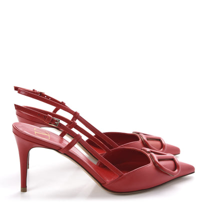 Valentino Garavani Calfskin Tonal Vlogo Slingback 80mm Pumps 36 Rouge Pur 4 of 10