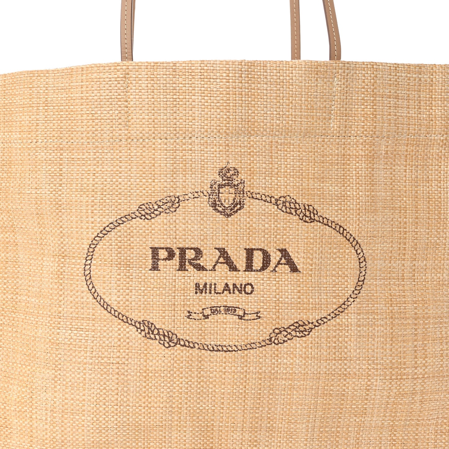 Raffia Logo Tote Naturale