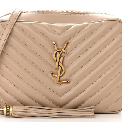 Saint Laurent Calfskin Matelasse Monogram Lou Camera Bag Dark Beige 8 of 15