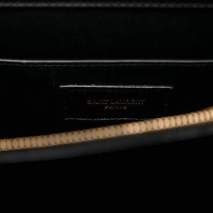 Saint Laurent Calfskin Matelasse Victoire Chain Wallet Black 6 of 9