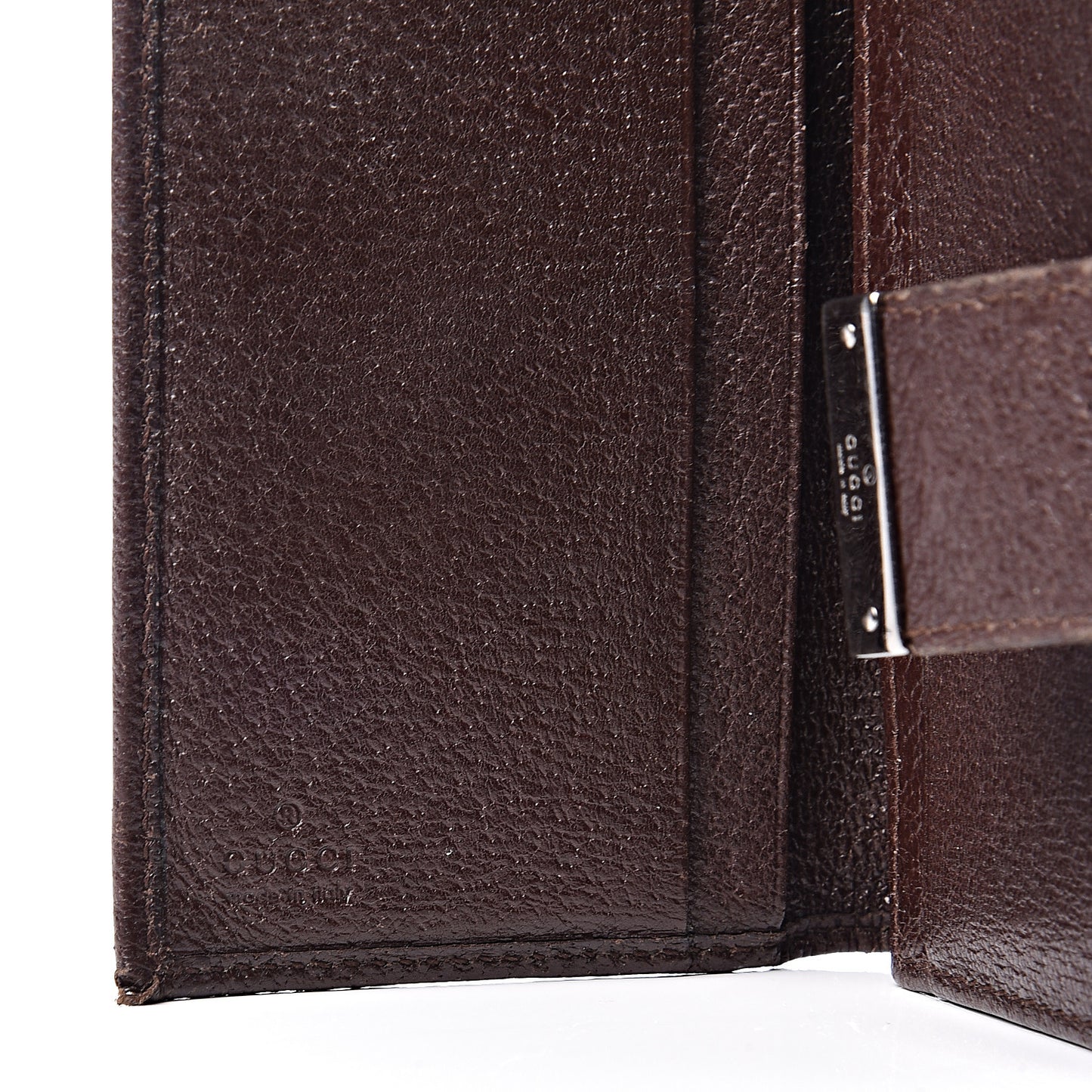 Monogram Metal Bar Compact Flap Wallet Dark Brown