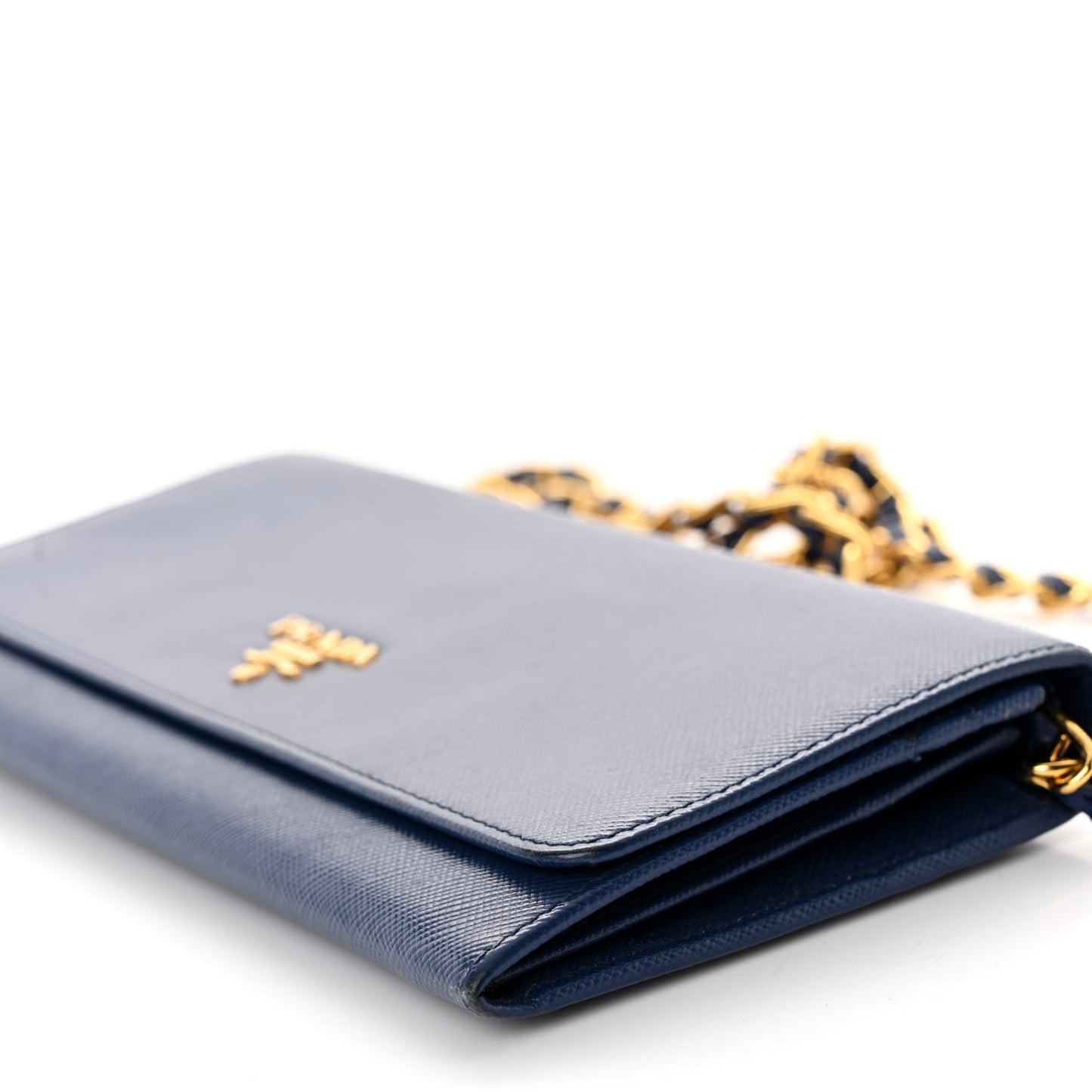 Saffiano Metal Oro Chain Wallet Bleuette