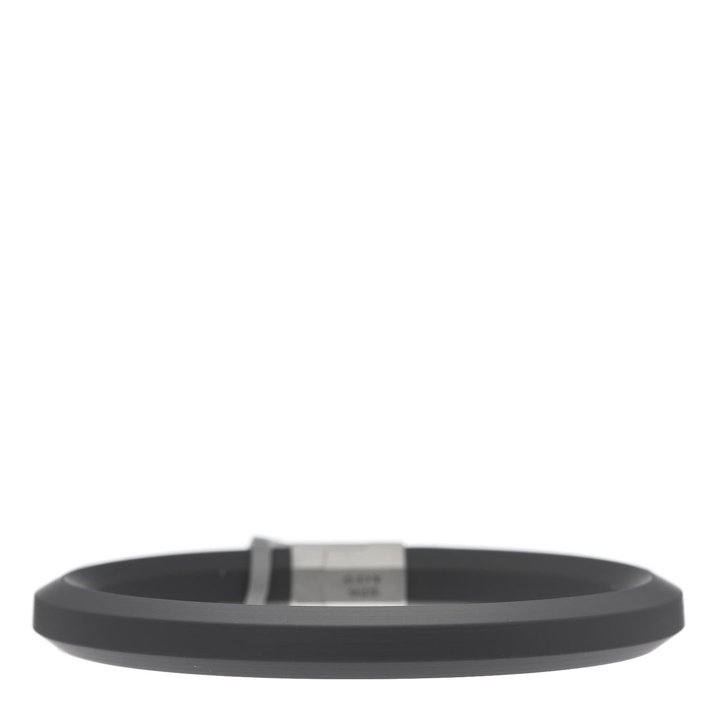 Sterling Silver Rubber 10.5mm Hex Bracelet Gray