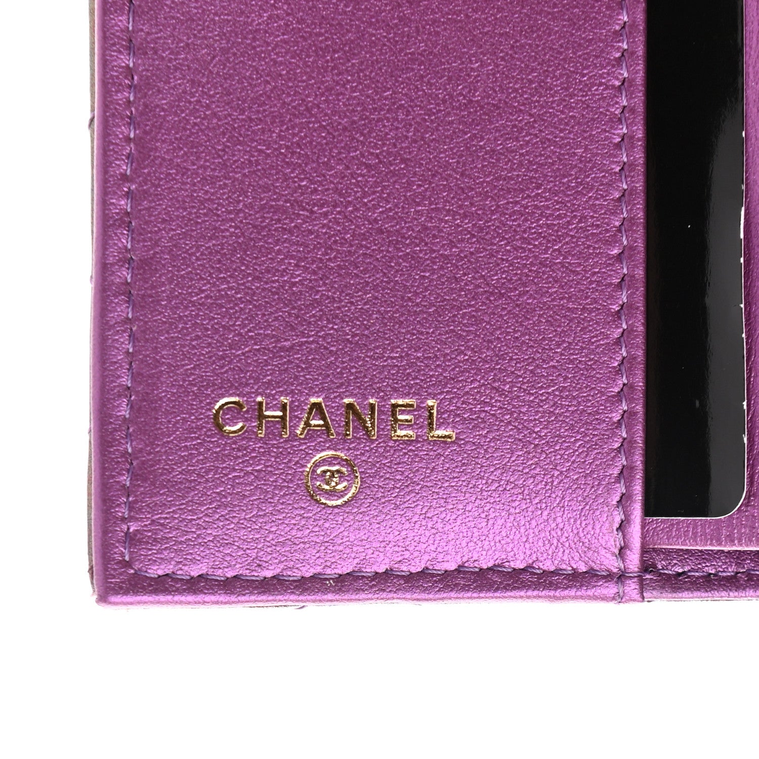 Chanel Iridescent Lambskin Small Quilted Flap Wallet Purple 5 of 7
