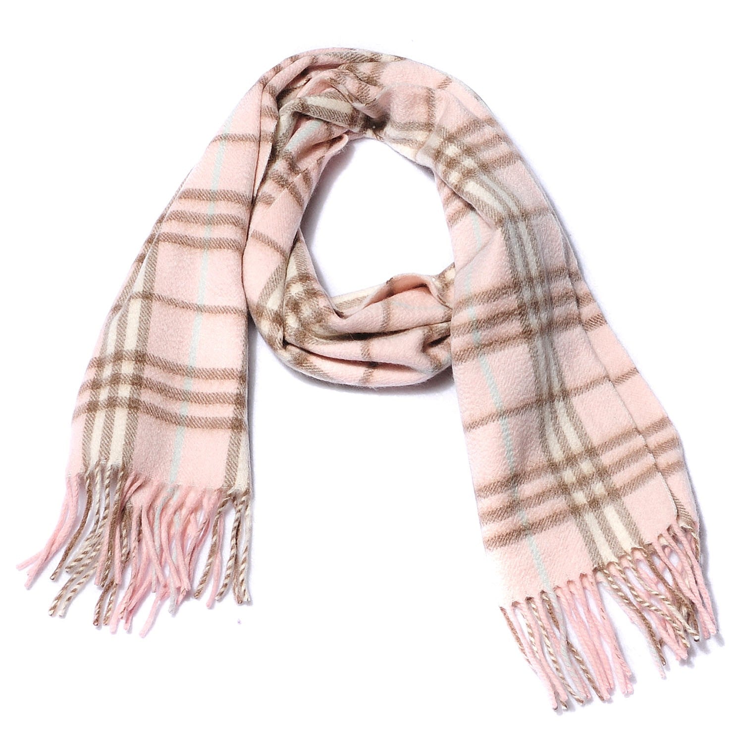 Burberry Cashmere Nova Check Scarf Pink 1 of 4