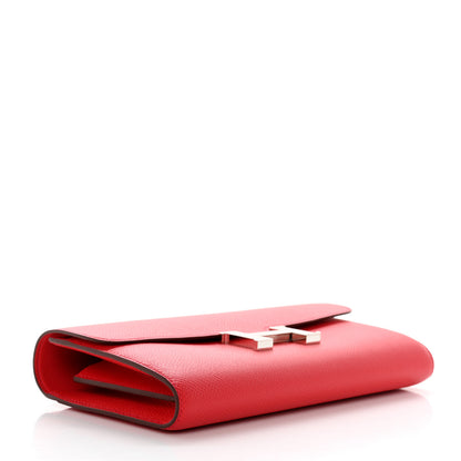 Hermes Epsom Constance Long Wallet Rouge Casaque 4 of 7