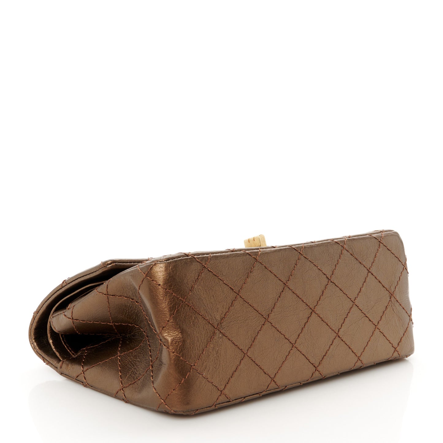 Metallic Glazed Calfskin 2.55 Reissue 224 Flap Brown