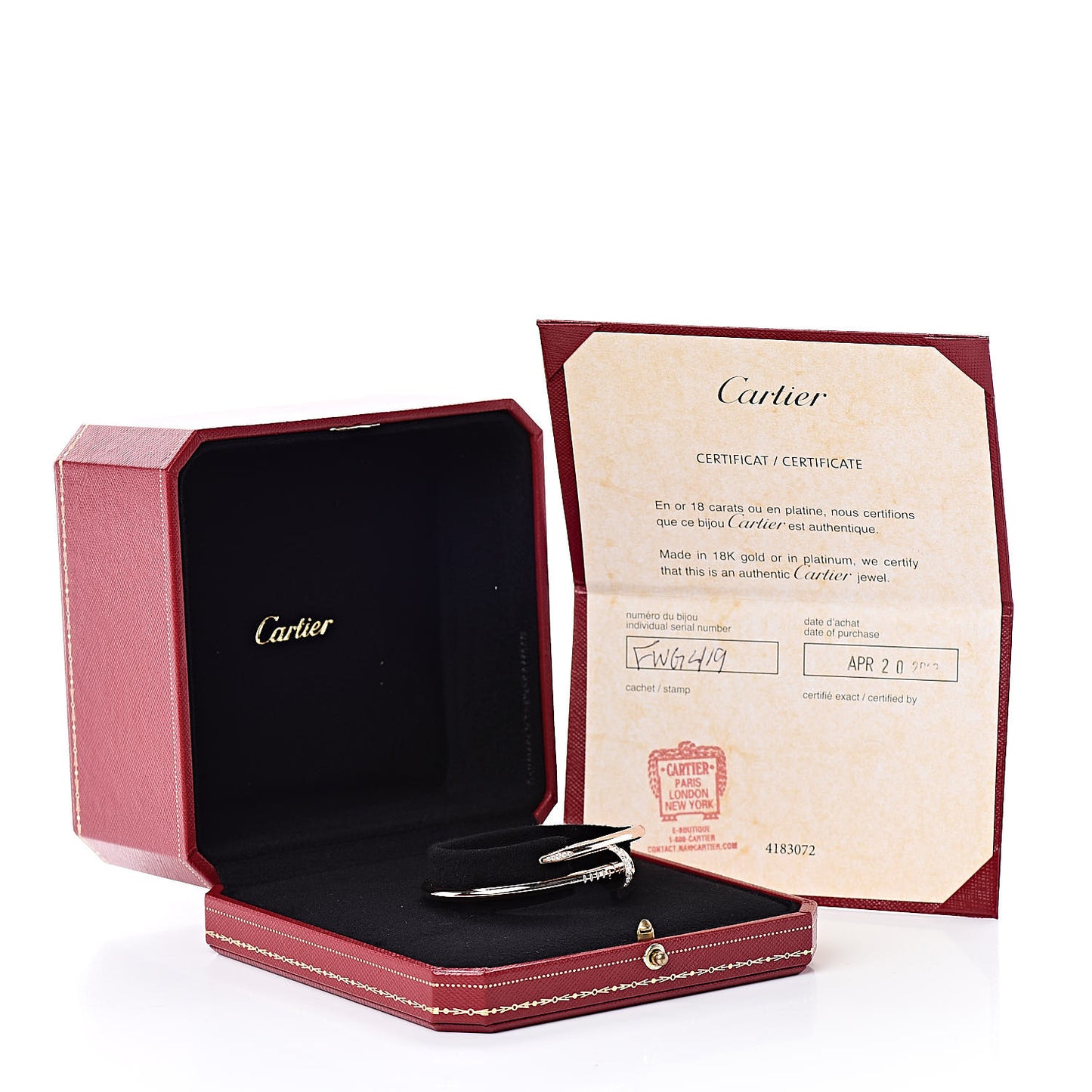 18K Pink Gold Diamond Juste Un Clou Bracelet 16