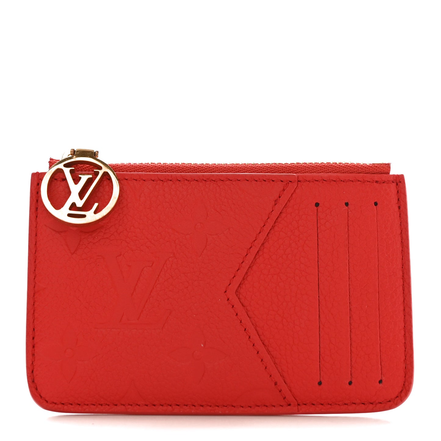Empreinte Monogram Zipped Romy Card Holder Rouge