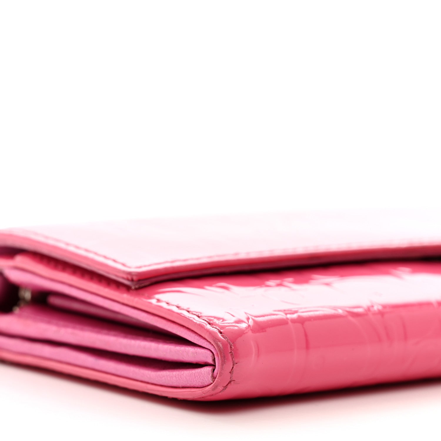 Christian Dior Patent Ultimate Rendez-vous Chain Wallet Fuchsia 10 of 14