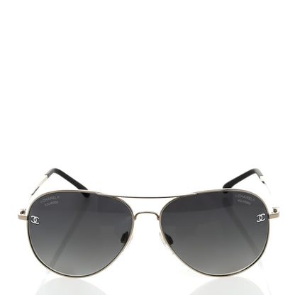 Chanel Aviator CC Sunglasses 4189-T-Q Silver 2 of 8