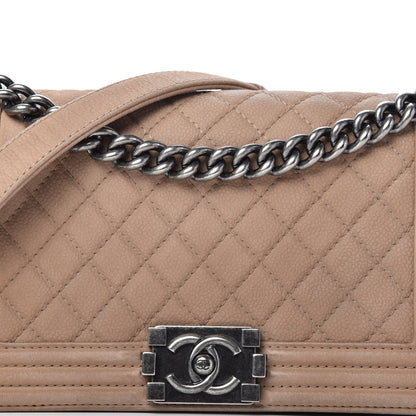 Chanel Iridescent Caviar Quilted Medium Boy Flap Beige 10 of 14