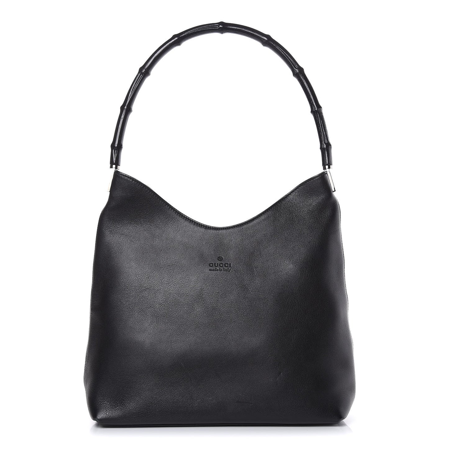 Calfskin Bamboo Shoulder Bag Black