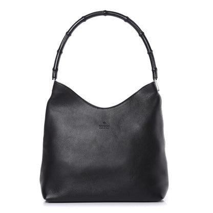 Gucci Calfskin Bamboo Shoulder Bag Black 1 of 15