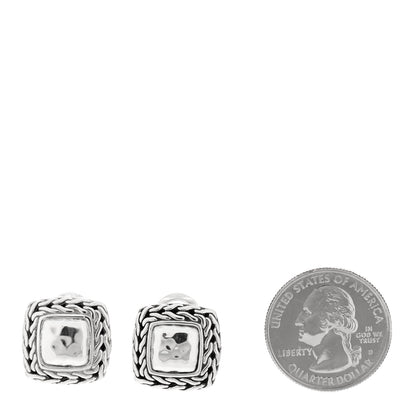 John Hardy Sterling Silver Classic Chain Square Hammered Stud Earrings 2 of 4