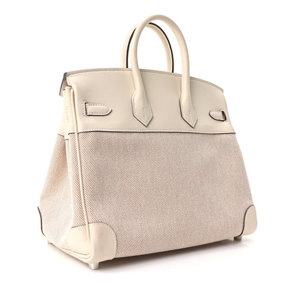 Hermes Toile H Swift Birkin 25 Ecru Nata 2 of 11