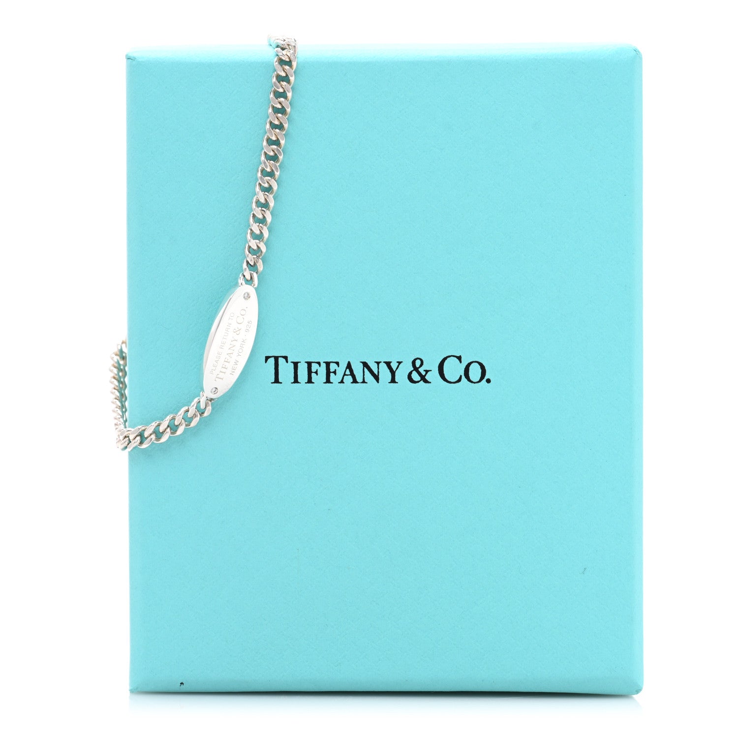 Tiffany Sterling Silver Diamond Return To Tiffany Oval ID Bracelet 4 of 4