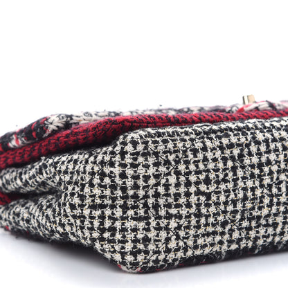 Chanel Tweed Quilted Medium Single Flap Red Black White 8 of 9