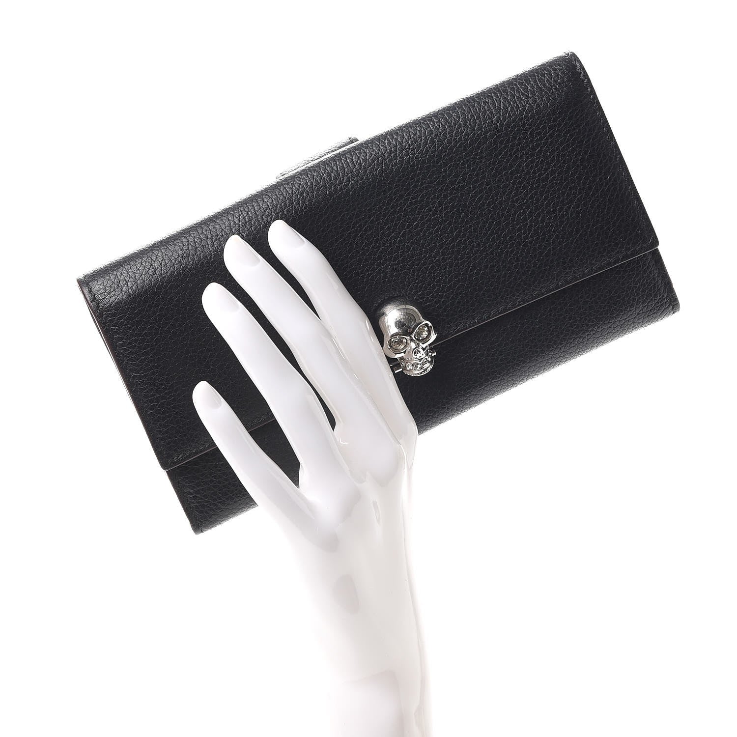 Alexander McQueen Calfskin Skull Continental Wallet Black 2 of 20