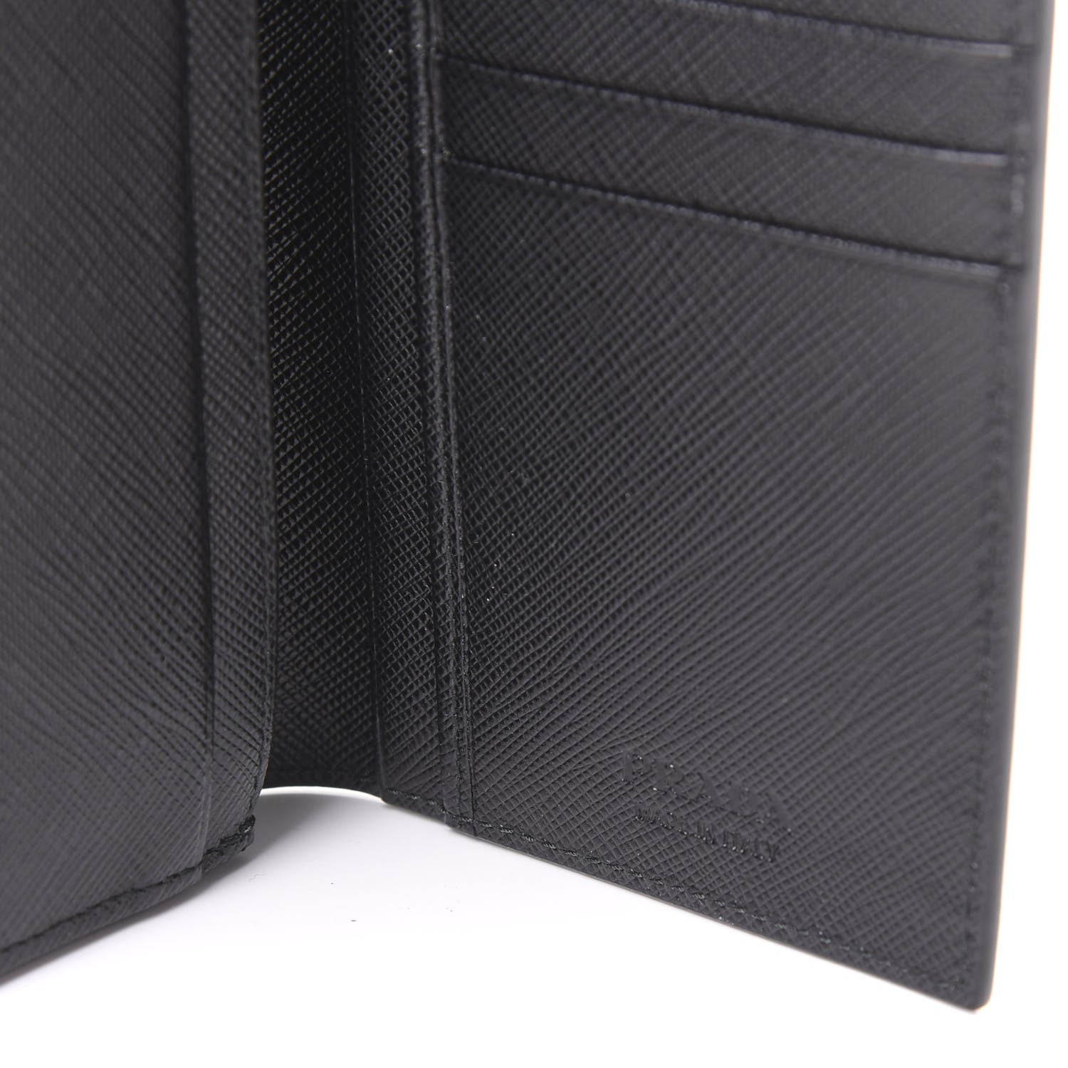 Prada Saffiano Flap Wallet Black 7 of 9