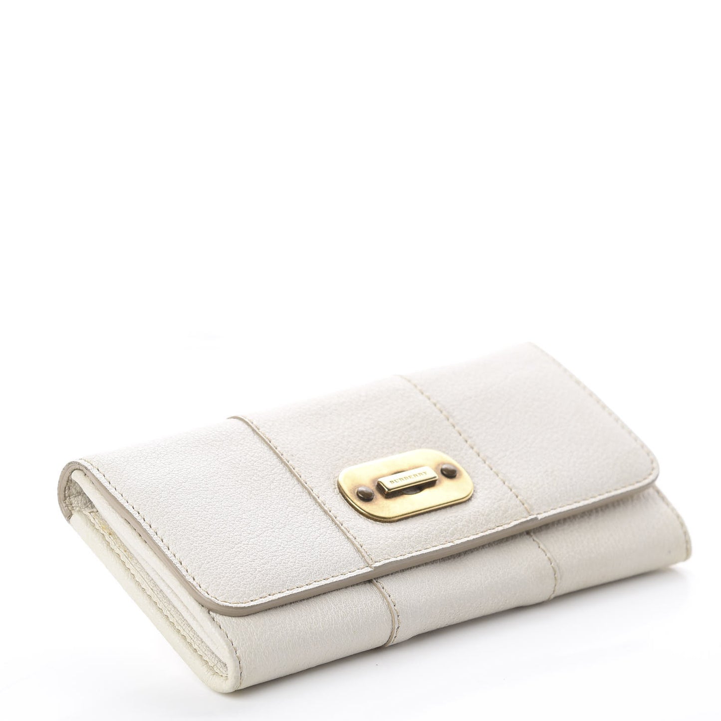 Grainy Calfskin Continental Wallet Stone