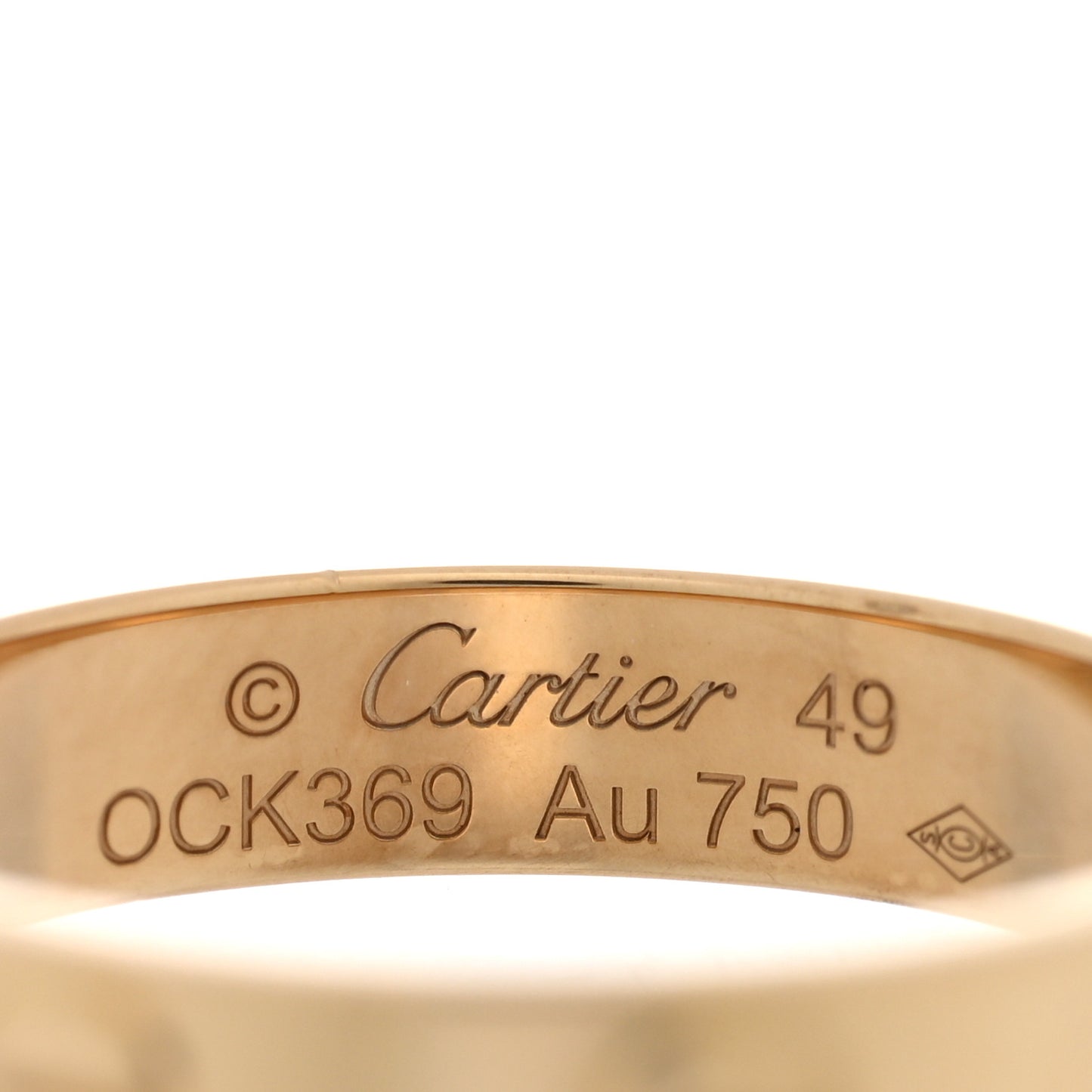 18K Yellow Gold 3.5mm LOVE Wedding Band Ring 49 5