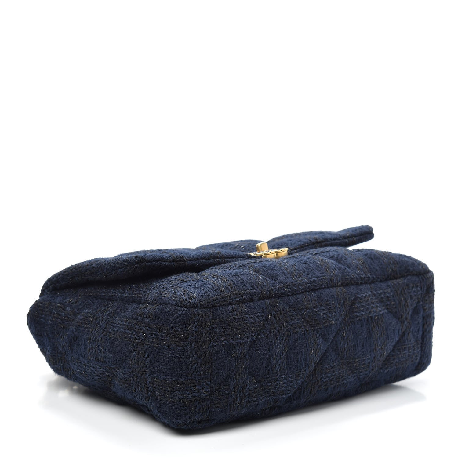 Chanel Tweed Quilted Maxi Chanel 19 Flap Navy 4 of 10