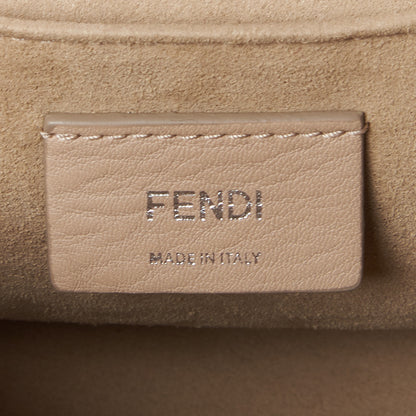 Fendi Vitello Liberty Scalloped Studded Kan I Shoulder Bag Grigio Polvere 7 of 8