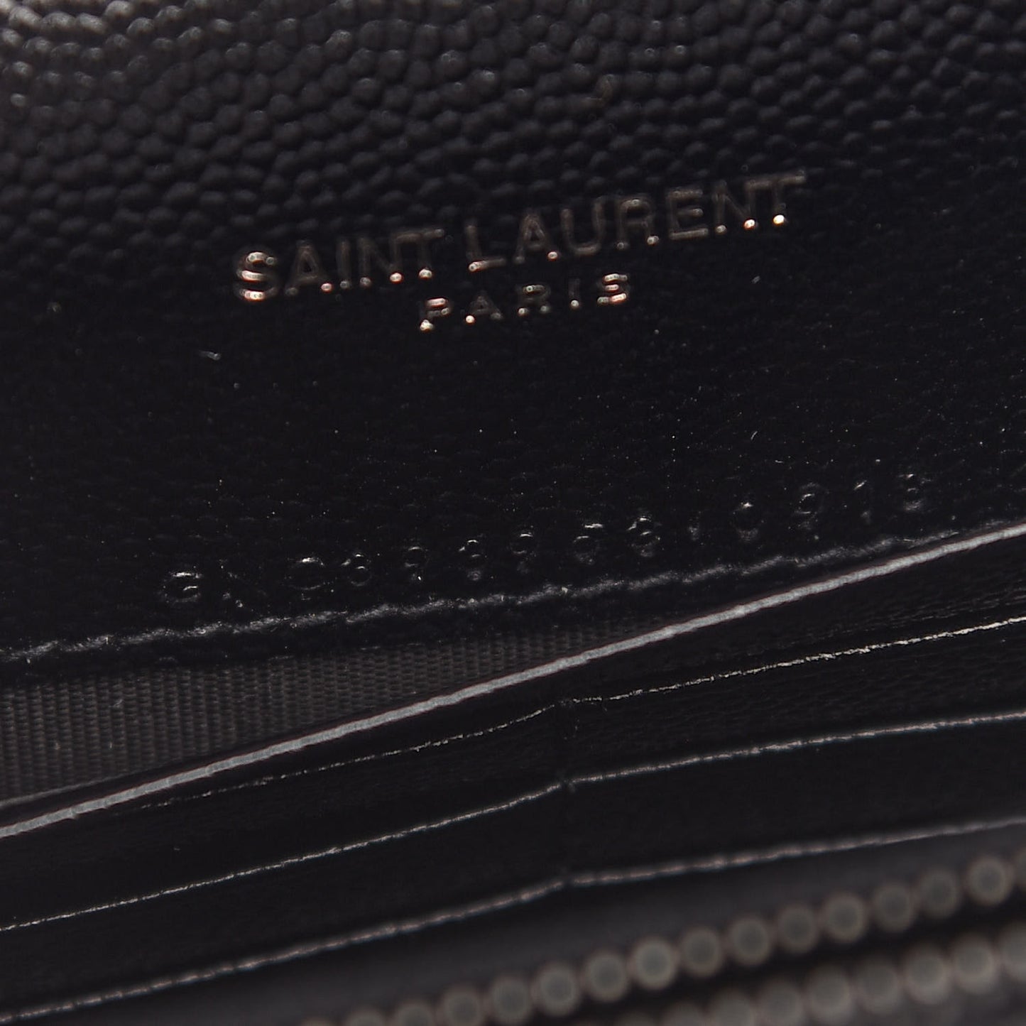 Grain De Poudre Matelasse Chevron Monogram Envelope Chain Wallet Black