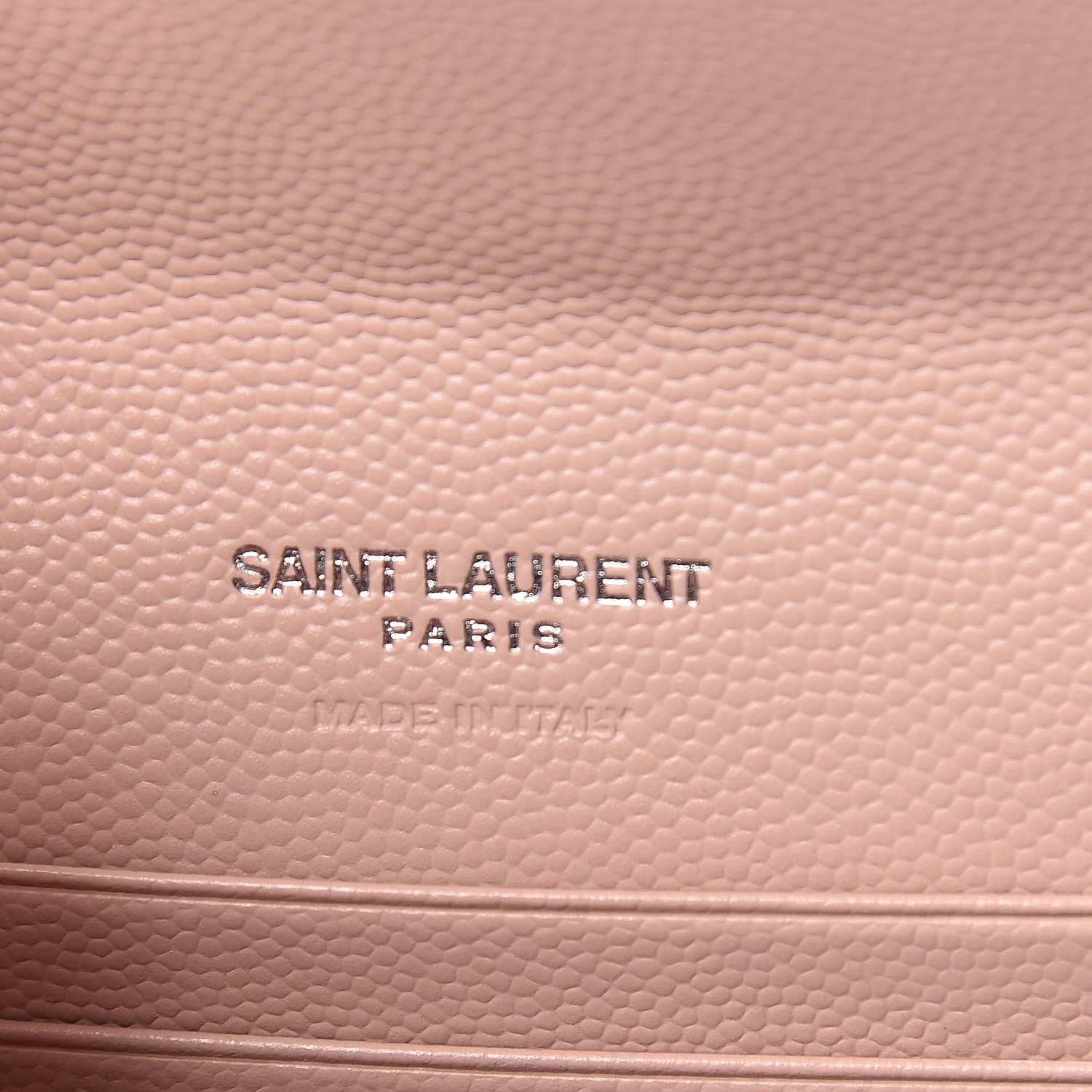 Saint Laurent Grain De Poudre Matelasse Chevron Small Monogram Envelope Wallet Pale Blush 6 of 9