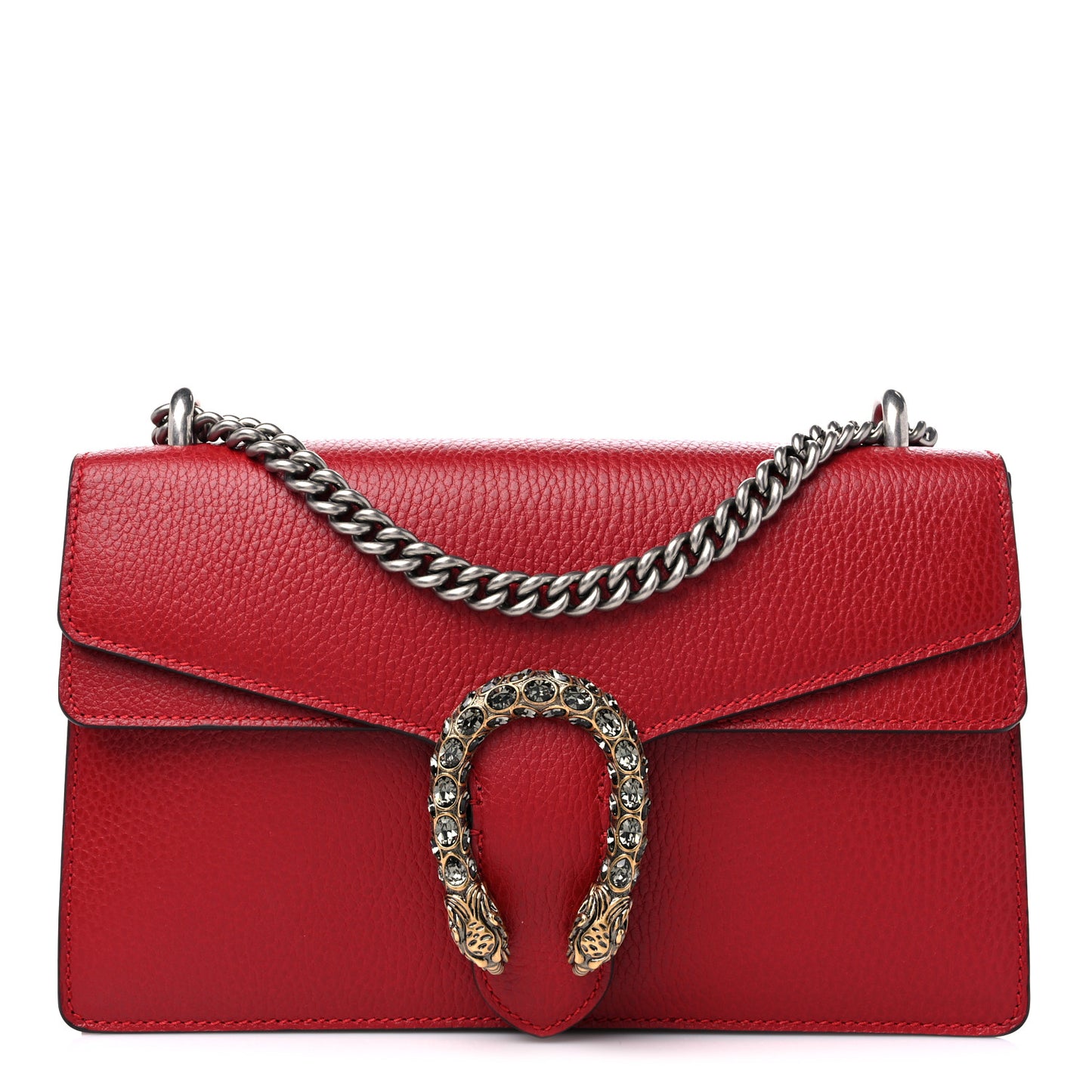 Dollar Calfskin Swarovski Crystal Small Dionysus Shoulder Bag Hibiscus Red