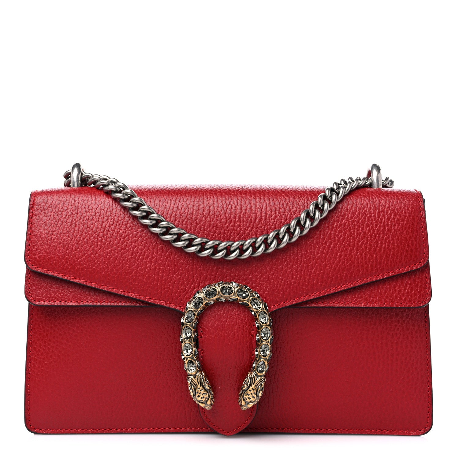 Gucci Dollar Calfskin Swarovski Crystal Small Dionysus Shoulder Bag Hibiscus Red 1 of 11