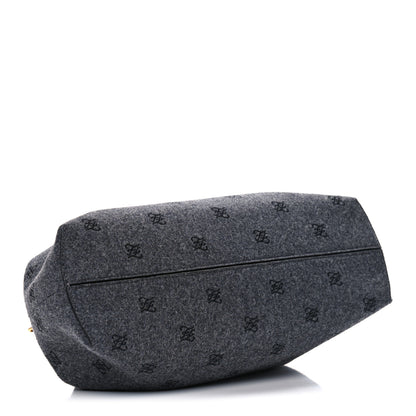 Fendi Flannel Karligraphy Embroidered Medium Fendi First Grey 3 of 13