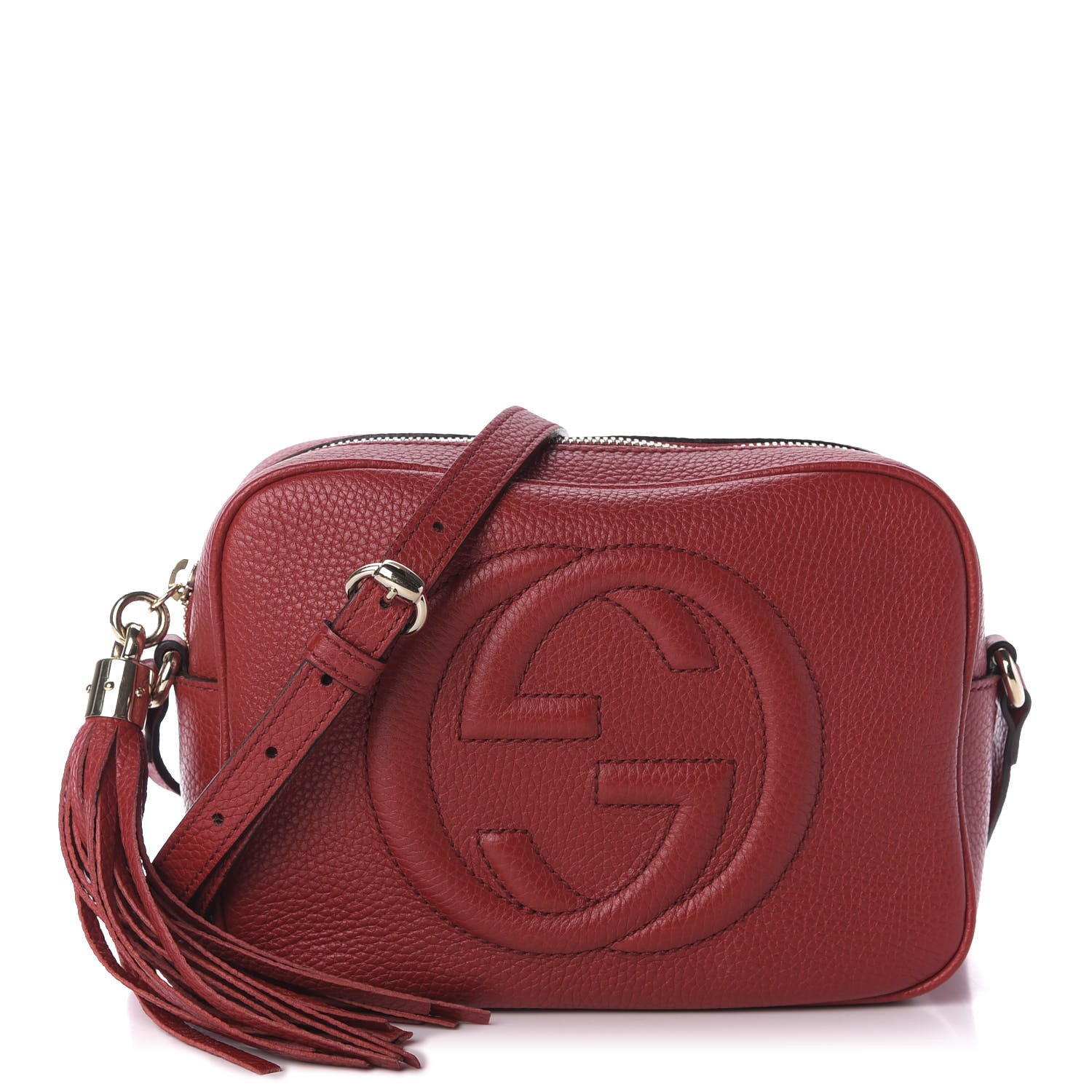 Gucci Pebbled Calfskin Small Soho Disco Bag Tabasco Red 1 of 9