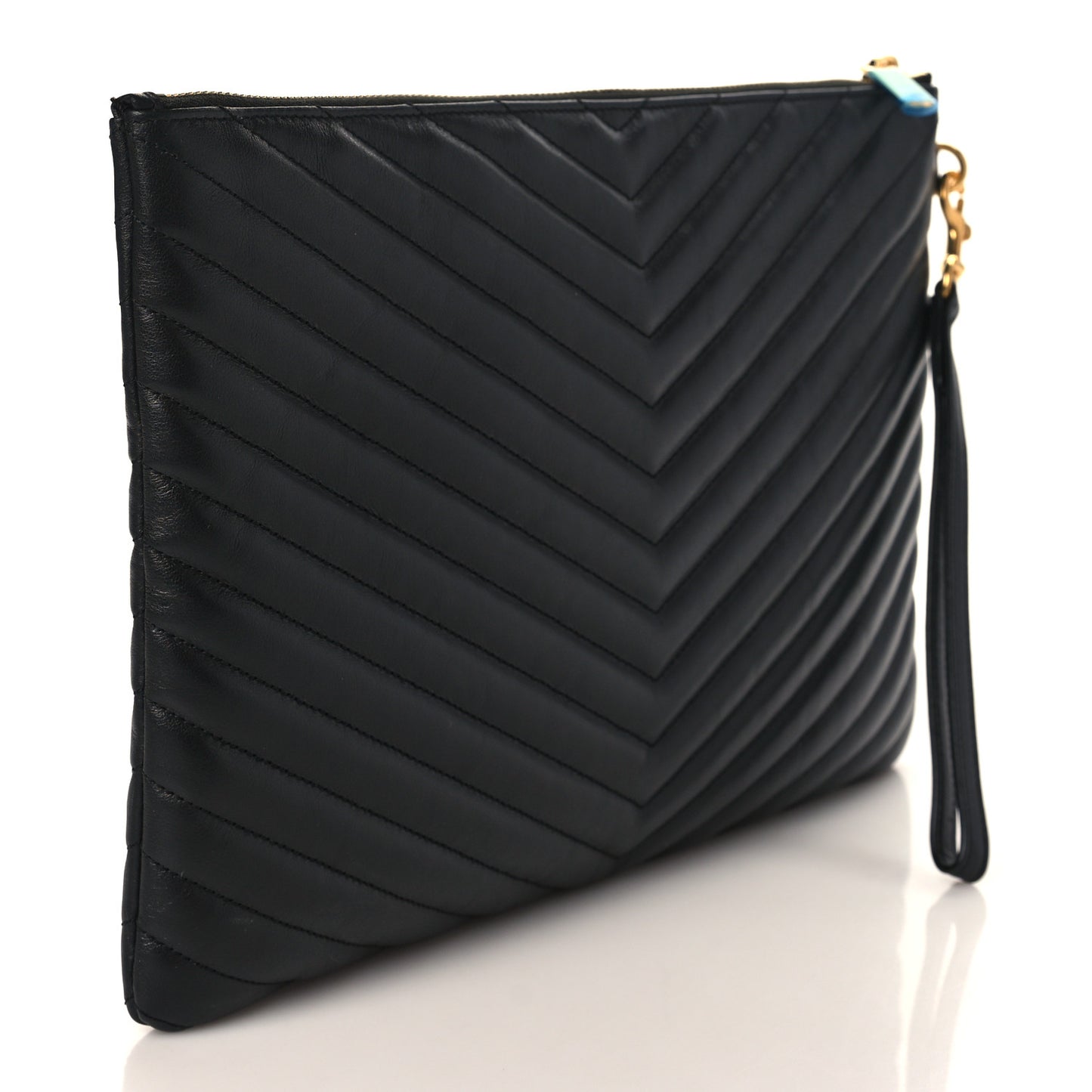 Calfskin Matelasse Monogram Cassandre Tablet Pouch Black