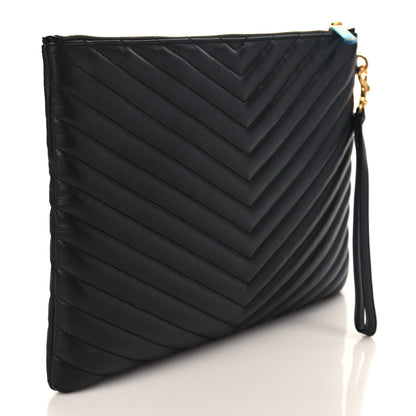 Saint Laurent Calfskin Matelasse Monogram Cassandre Tablet Pouch Black 3 of 7