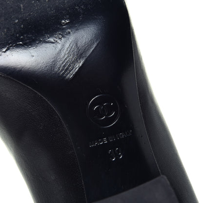 Chanel Lambskin Pearl Camellia Cap Toe Pumps 39 Black 6 of 11