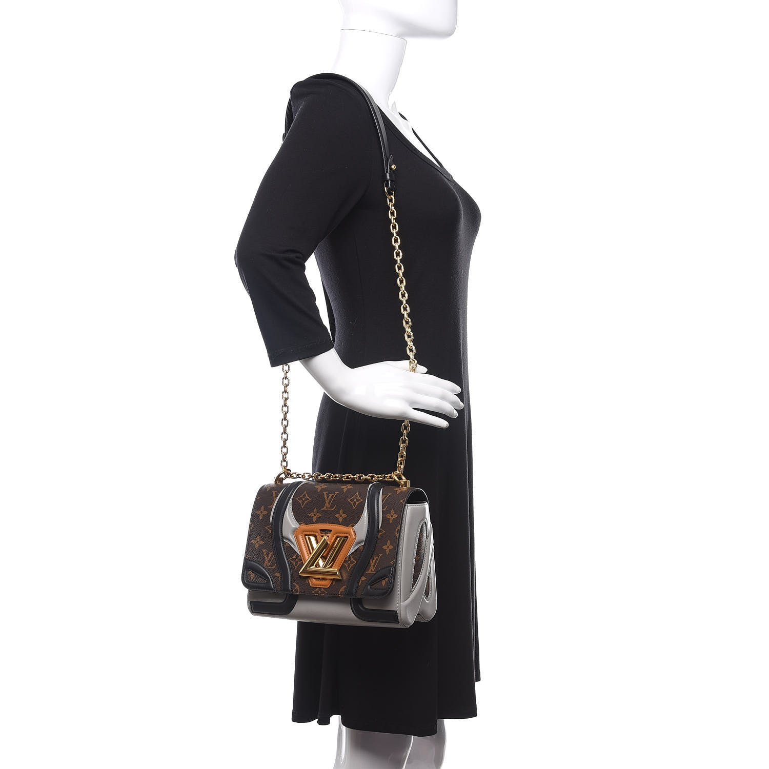 Louis Vuitton Calfskin Monogram Twist Shoulder Bag MM 2 of 10