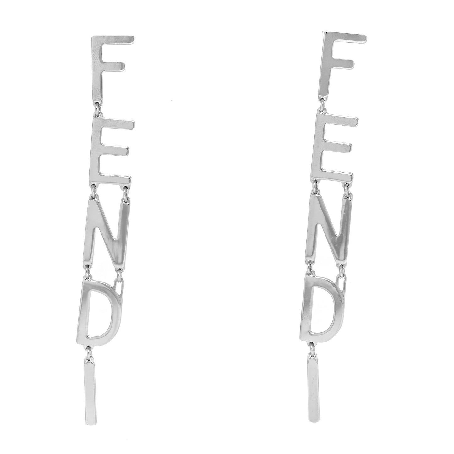 Metal Signature Earrings Silver