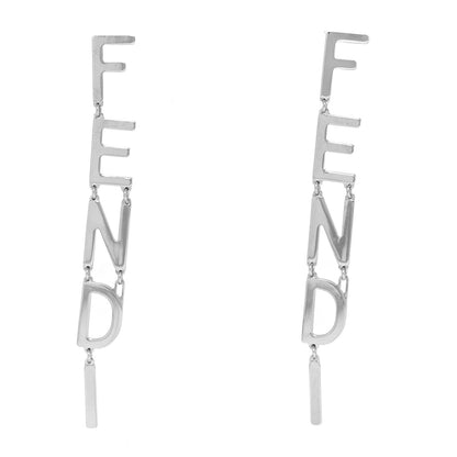 Fendi Metal Signature Earrings Silver 1 of 5
