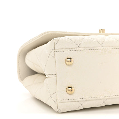 Chanel Caviar Quilted Mini Coco Handle Flap White 9 of 14