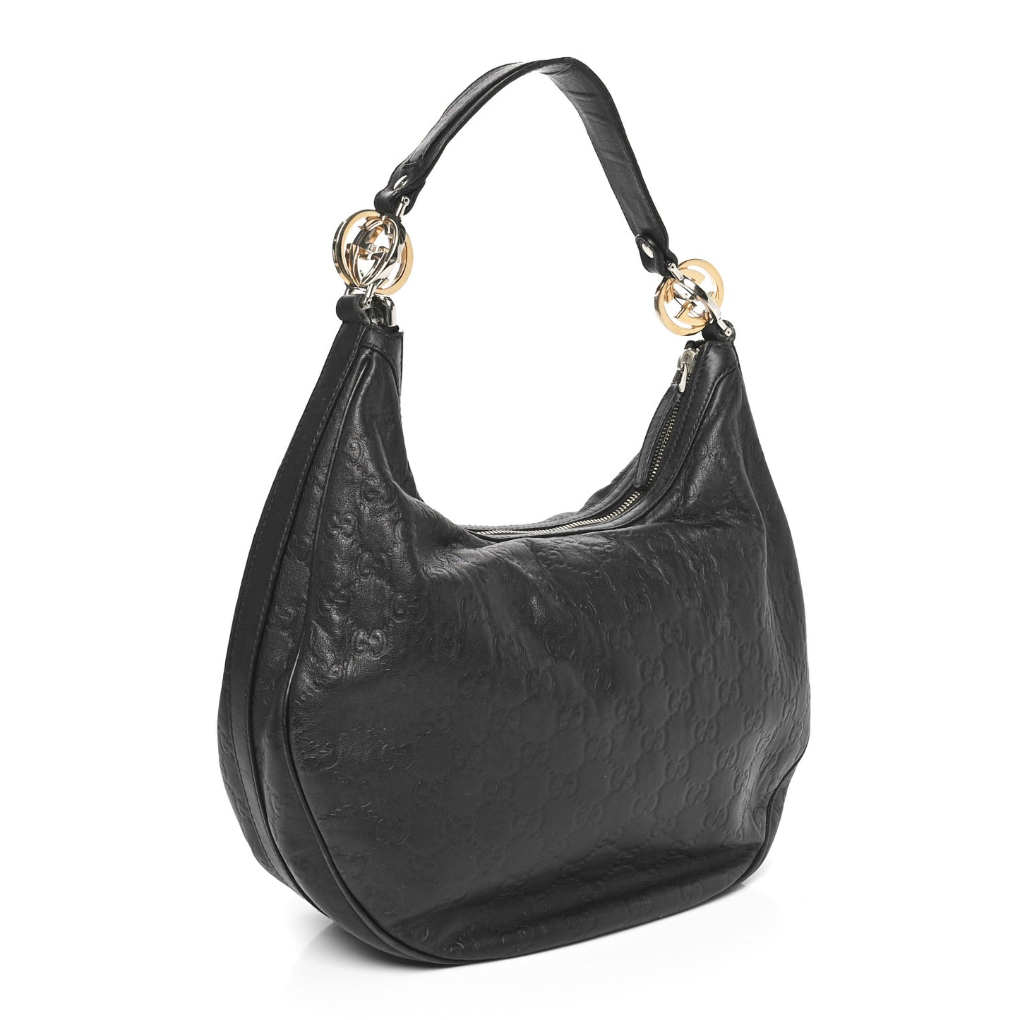 Guccissima Medium GG Twins Hobo Black