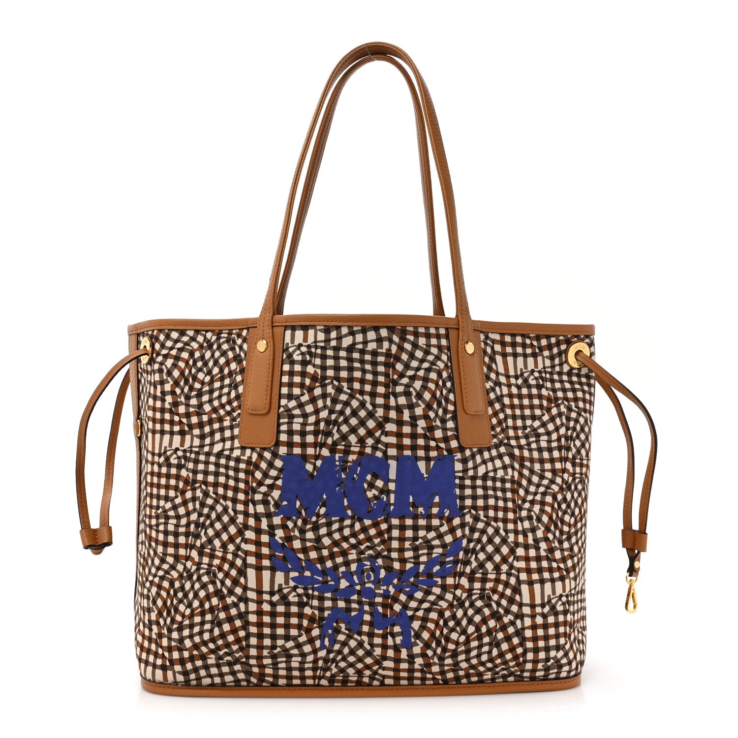 MCM Visetos Medium Liz Reversible Shopper Tote Cognac 3 of 17