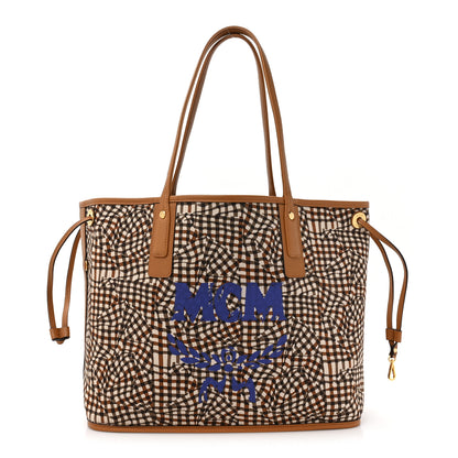 MCM Visetos Medium Liz Reversible Shopper Tote Cognac 3 of 17
