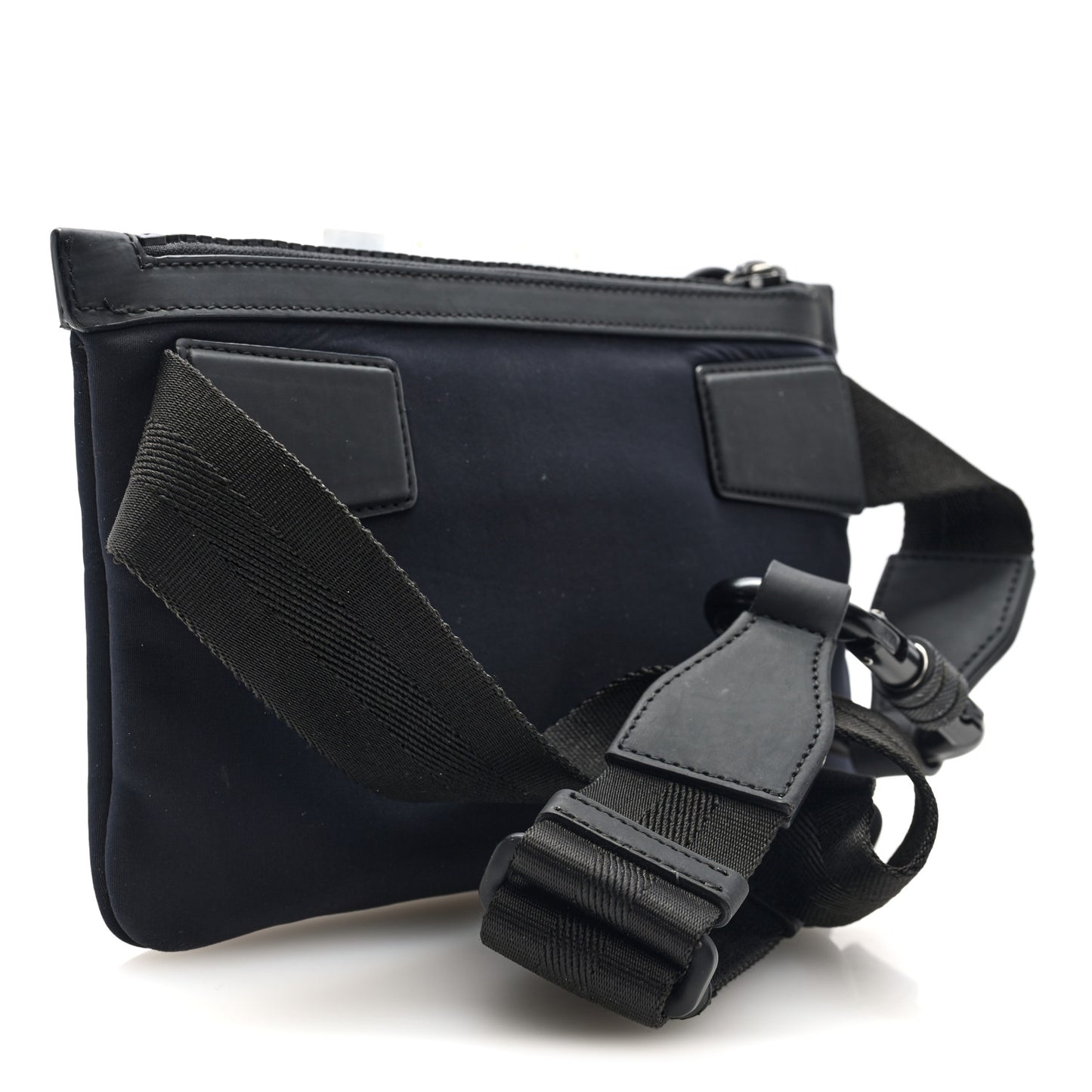 Padded Nylon Logo Belt Bag Black