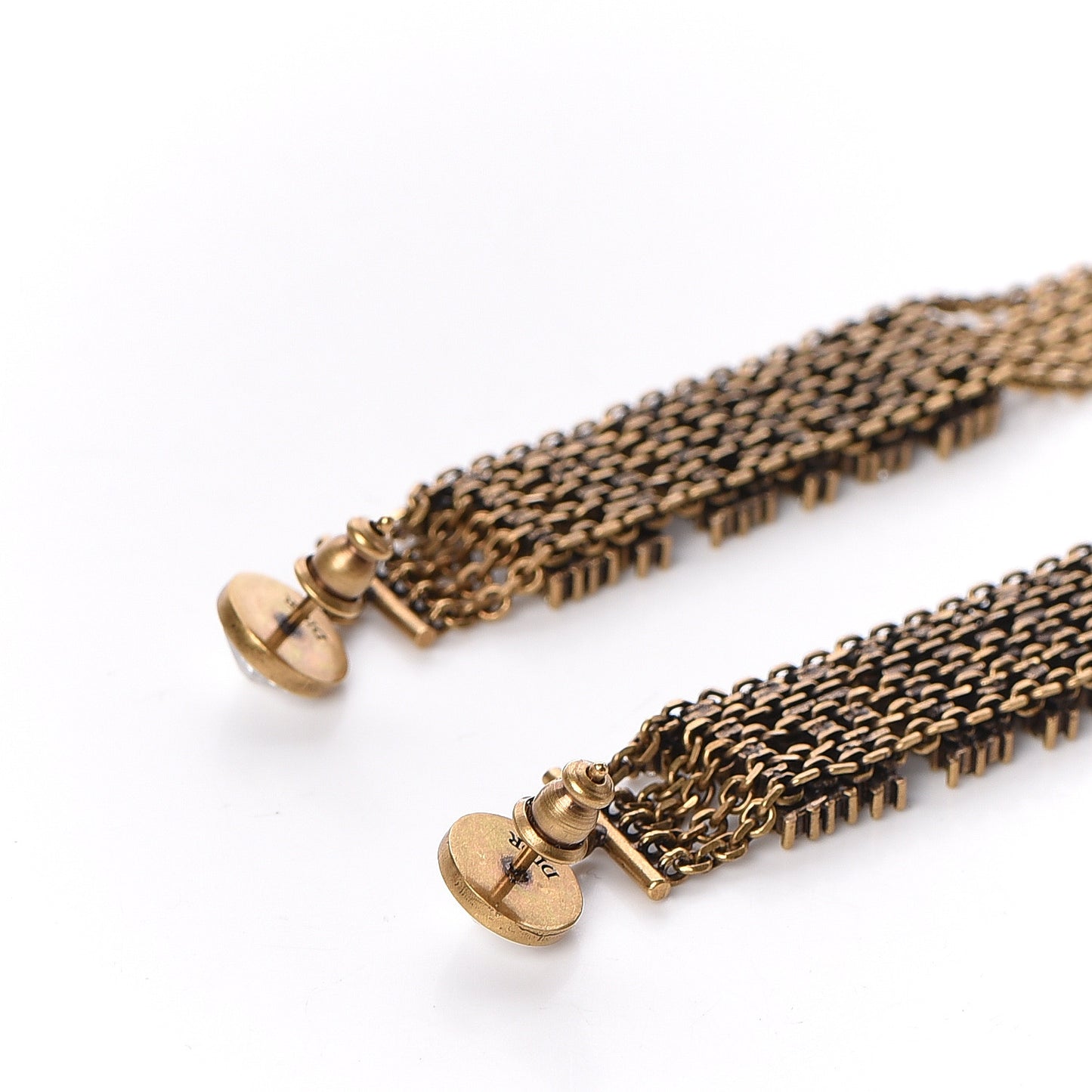 Crystal J'Adior Dangle Chain Earrings Gold
