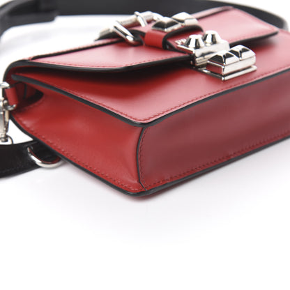 Prada Saffiano City Calfskin Studded Elektra Belt Bag Fuoco Black 6 of 7