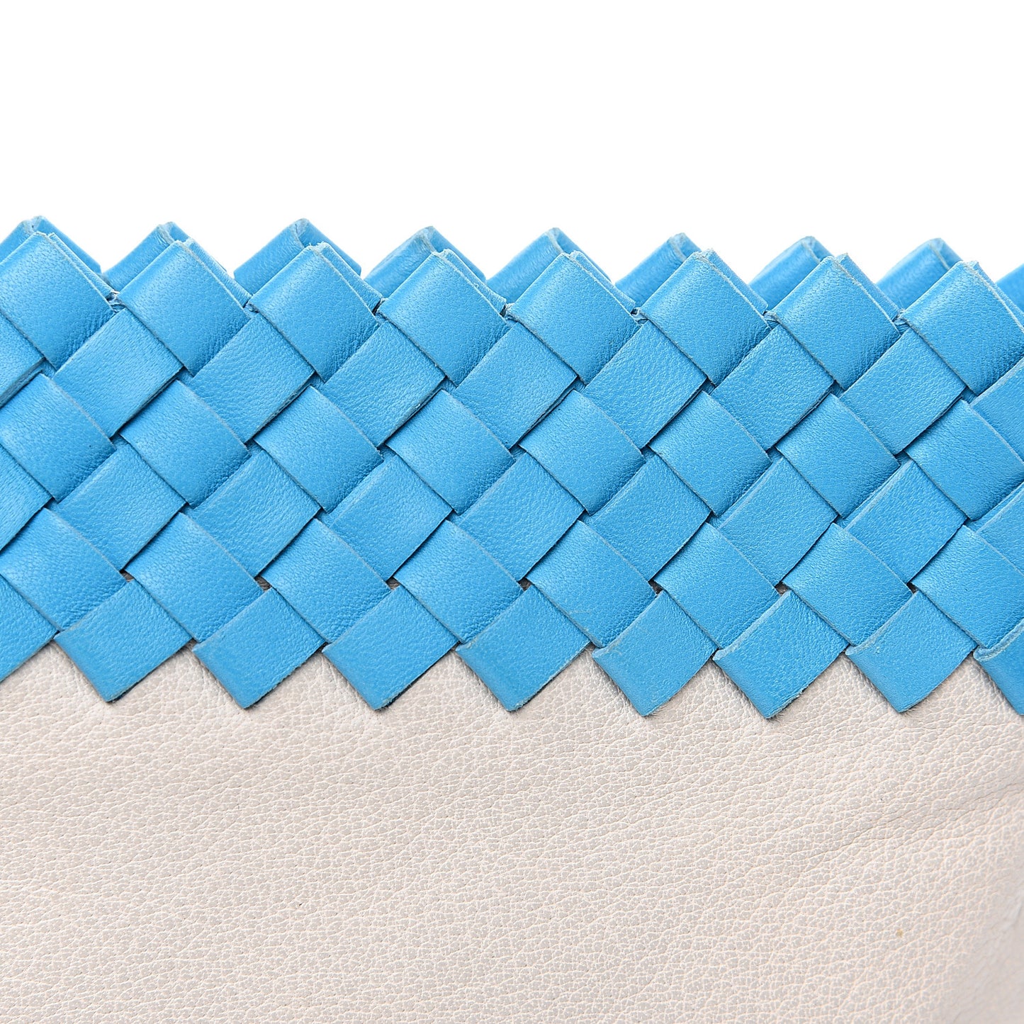 Nappa Calfskin Intrecciato Wristlet Pouch White Sand