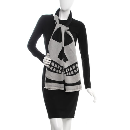 Alexander McQueen Wool Oversized Skull Scarf Grey 2 of 5